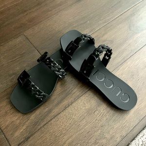 Rubber Black Gucci Sandals. Authentic Gucci. Gently Used, Great Condition.